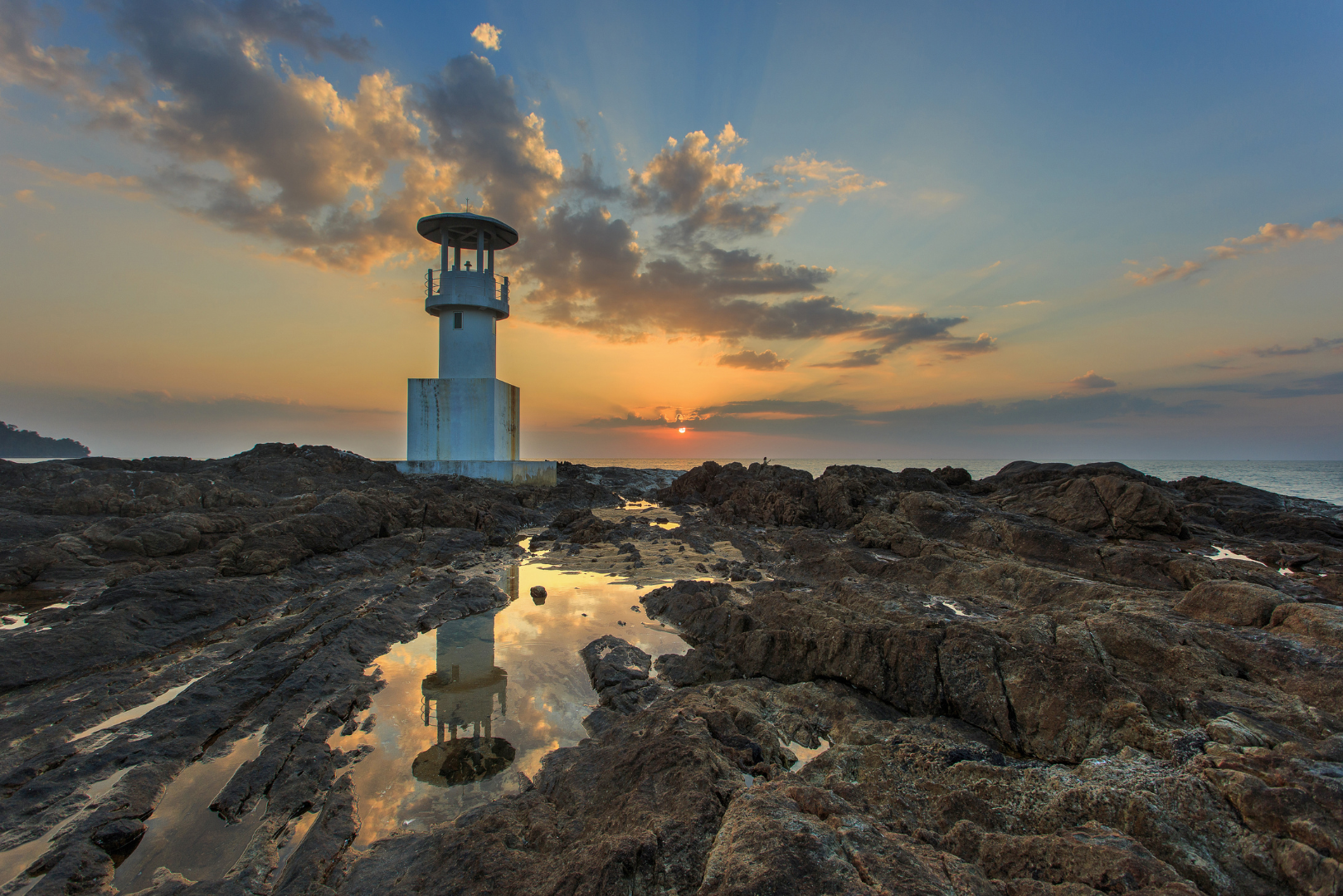 Lighthouse at sunset in Khao Lak, Thailand